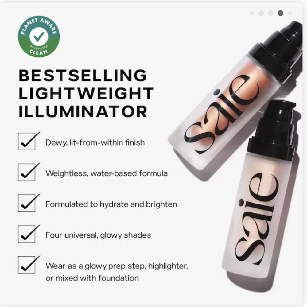 โฌ๏ธ๐๐บ๐ธ๐NWOB SAIE |MINI| Glowy Super Gel Dewy WarmGlow Soft warm Gold Highlighter* - Picture 12 of 16